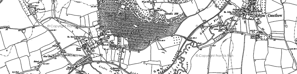 Old map of Great Alne in 1885