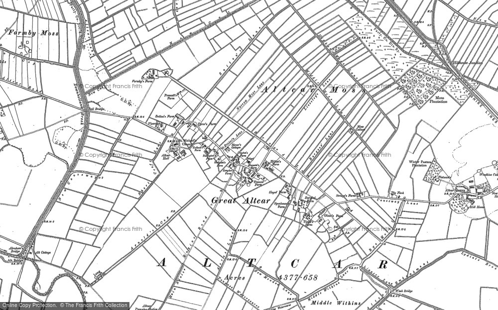 Old Map of Great Altcar, 1892 in 1892