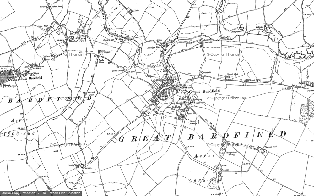 Old Map of Historic Map covering Bridge End in 1896