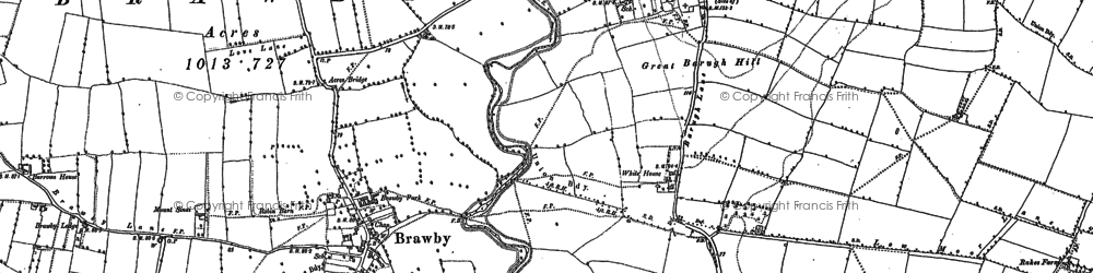 Old map of Brawby Grange in 1890