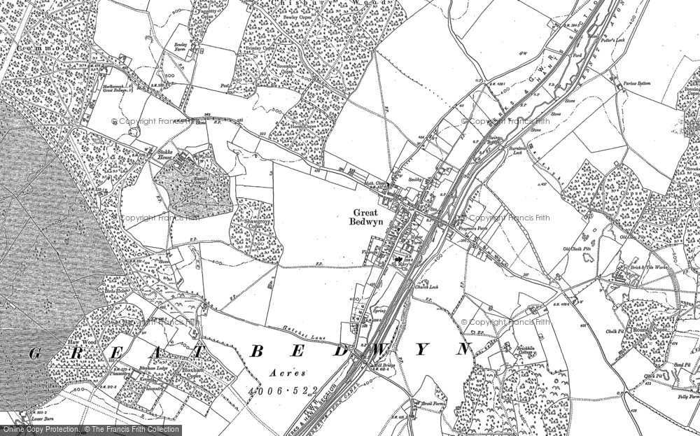 Old Map of Historic Map covering Bedwyn Dyke in 1899