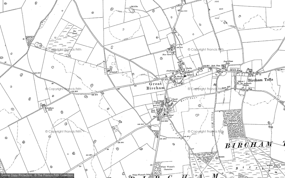 Old Map of Great Bircham, 1885 in 1885