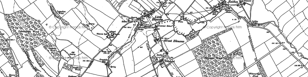 Old map of Great Blencow in 1898