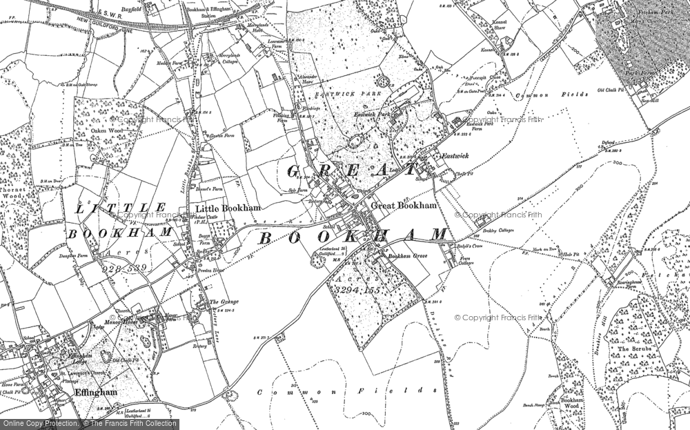Old Map of Great Bookham, 1894 - 1895 in 1894