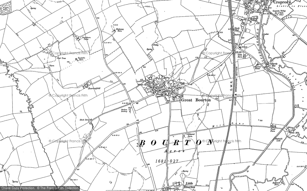 Old Map of Great Bourton, 1899 - 1900 in 1899