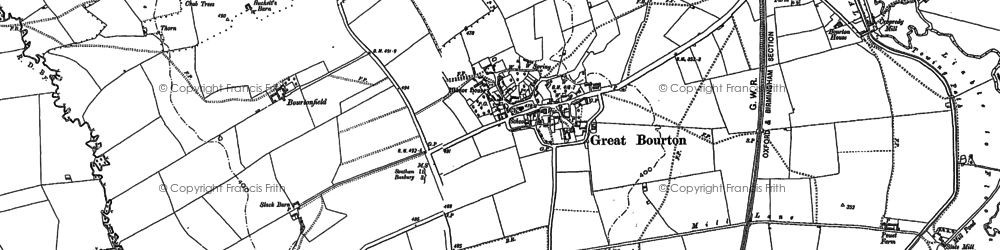 Old map of Great Bourton in 1899