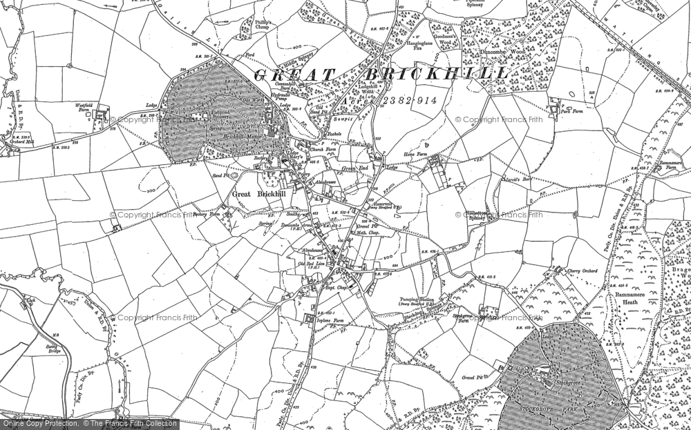 Old Map of Great Brickhill, 1923 in 1923