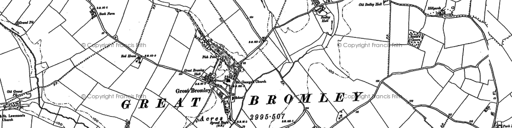 Old map of Bottles Hall in 1896