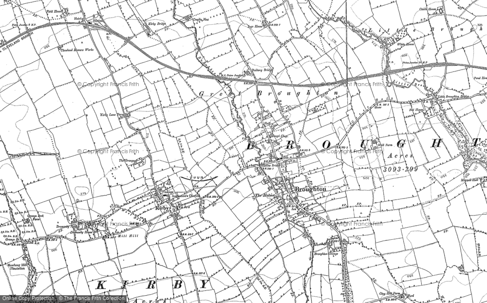 Old Map of Historic Map covering Broughton Beck in 1892