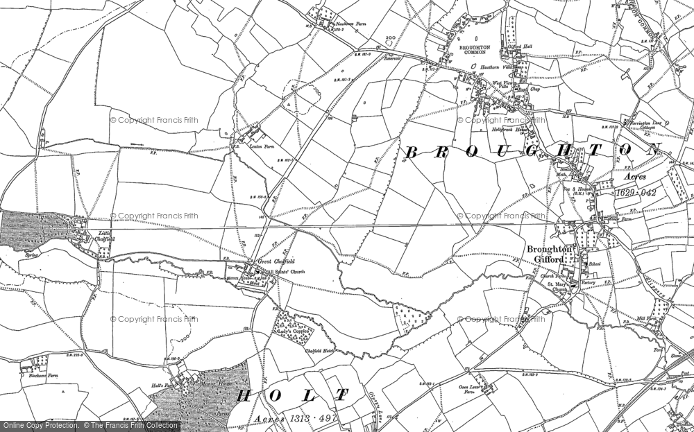 Old Map of Great Chalfield, 1922 in 1922