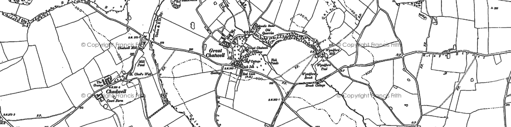 Old map of Great Chatwell in 1882