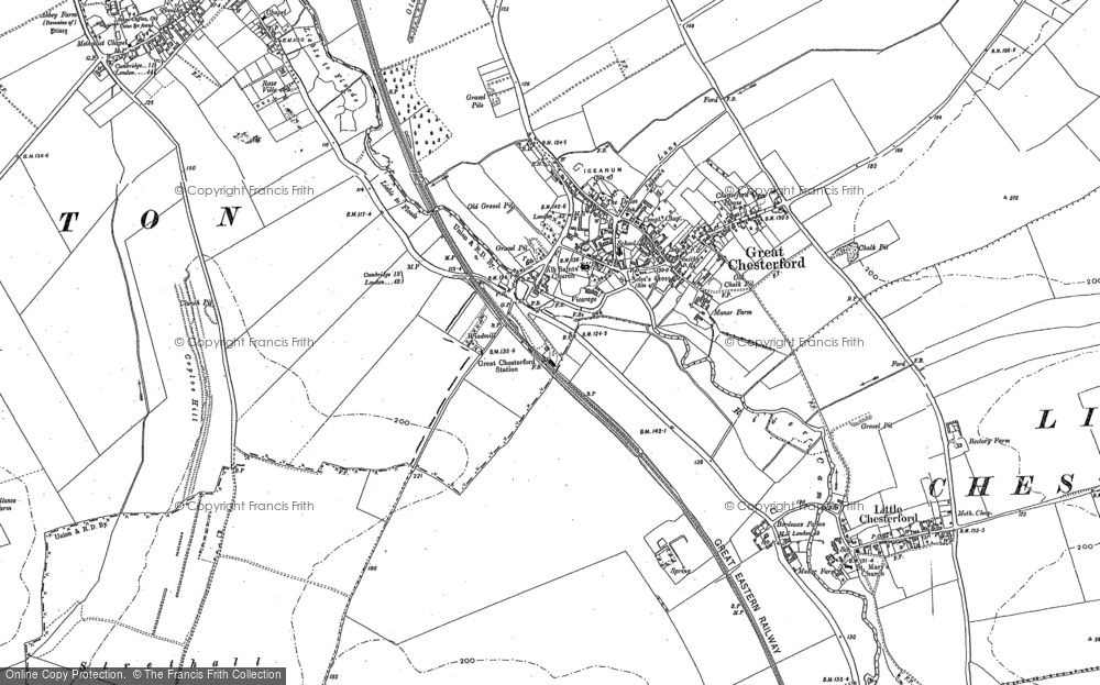 Old Map of Great Chesterford, 1896 - 1901 in 1896