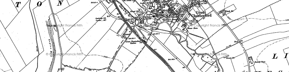Old map of Great Chesterford in 1896