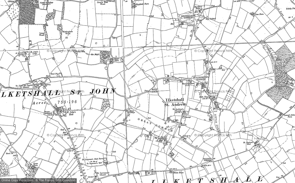Old Map of Great Common, 1883 - 1903 in 1883