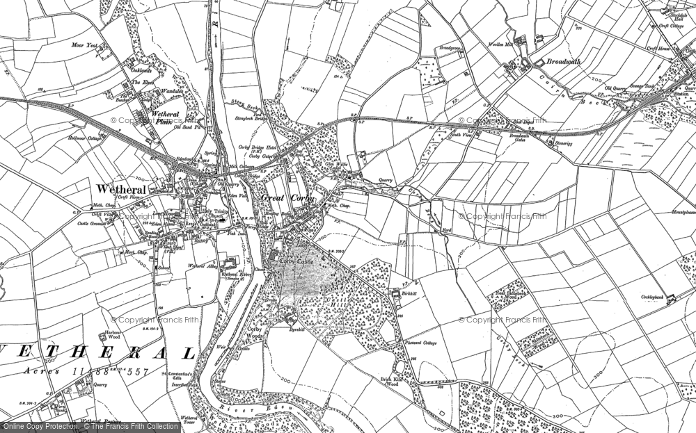 Old Map of Historic Map covering Brackenbank in 1899
