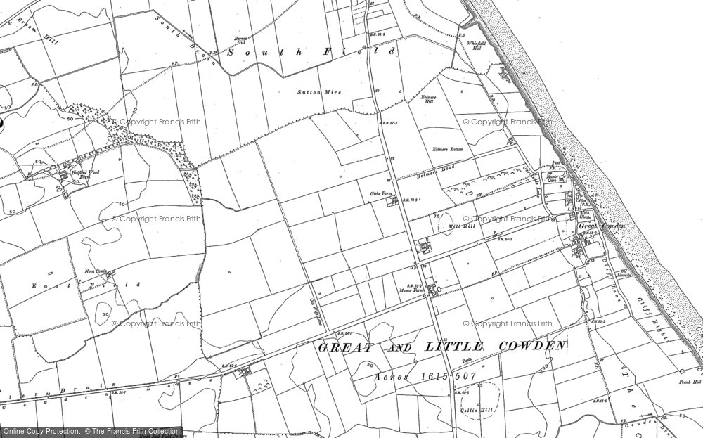 Old Map of Historic Map covering Cowden Sands in 1889