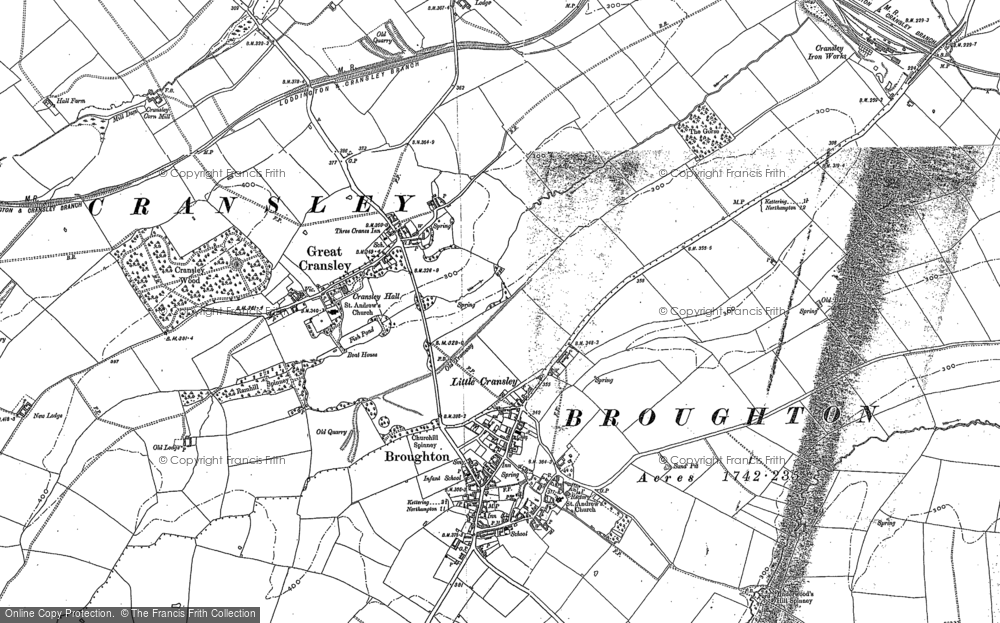 Old Map of Historic Map covering White Hill Lodge in 1884