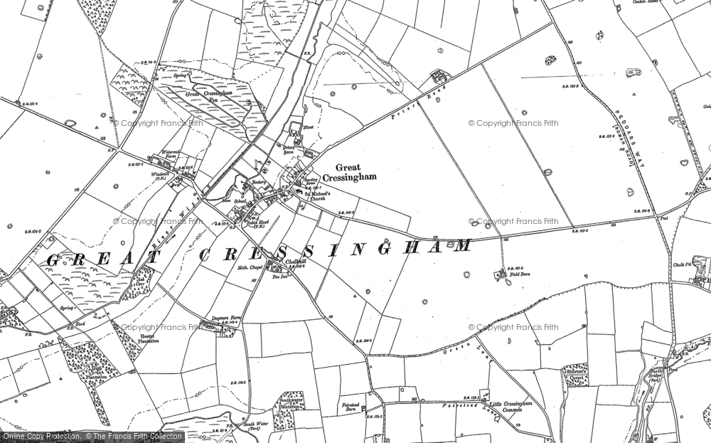 Old Map of Historic Map covering Chalkhill in 1883