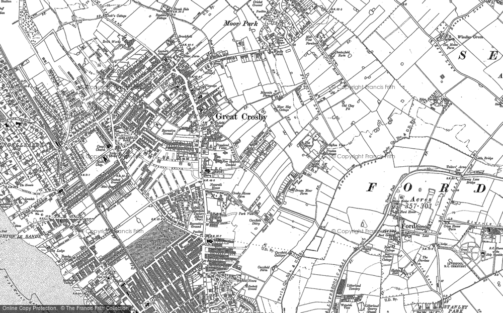 Old Map of Great Crosby, 1907 in 1907