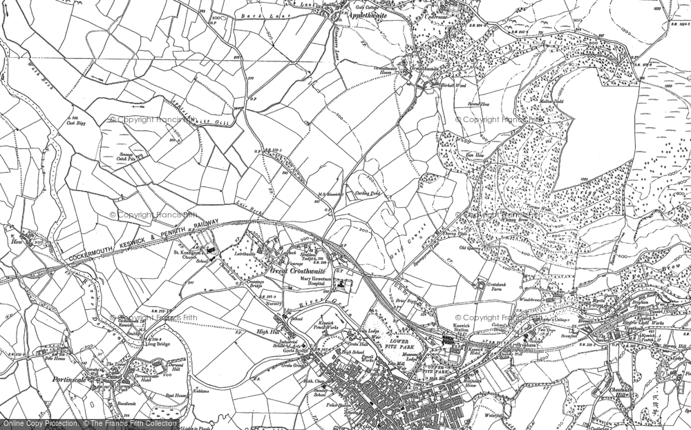 Old Map of Great Crosthwaite, 1898 in 1898