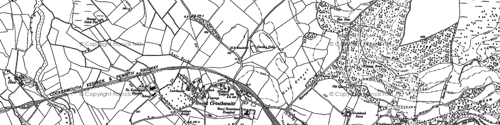 Old map of Great Crosthwaite in 1898