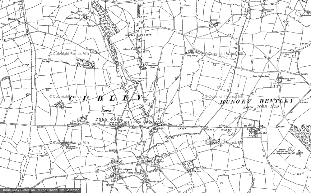 Old Map of Historic Map covering Little Cubley in 1880