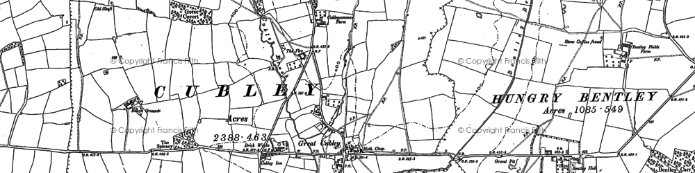 Old map of Cubley Common in 1880