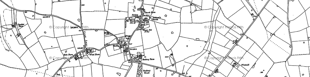 Old map of Great Dunham in 1883