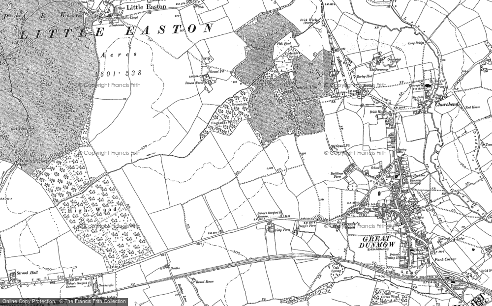 Old Map of Historic Map covering Bedfords in 1895