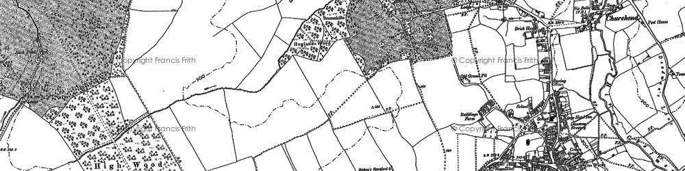 Old map of Great Dunmow in 1895