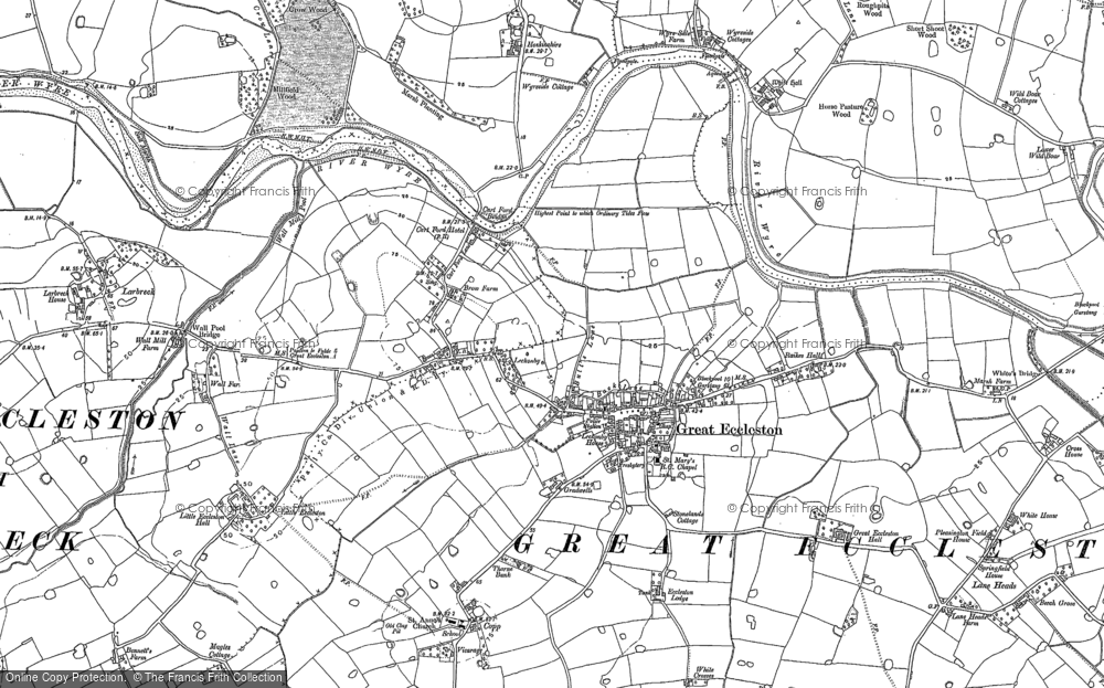 Old Map of Historic Map covering Copp in 1891