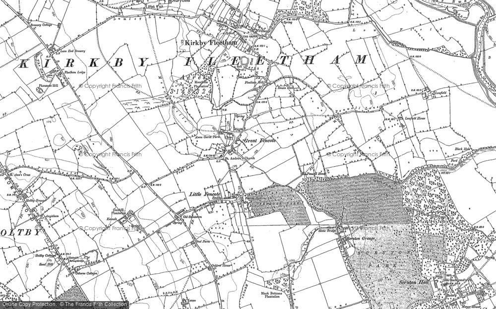 Old Map of Great Fencote, 1891 in 1891