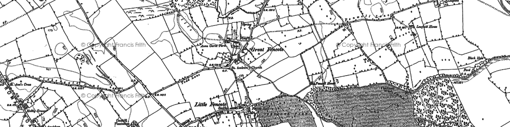 Old map of Great Fencote in 1891