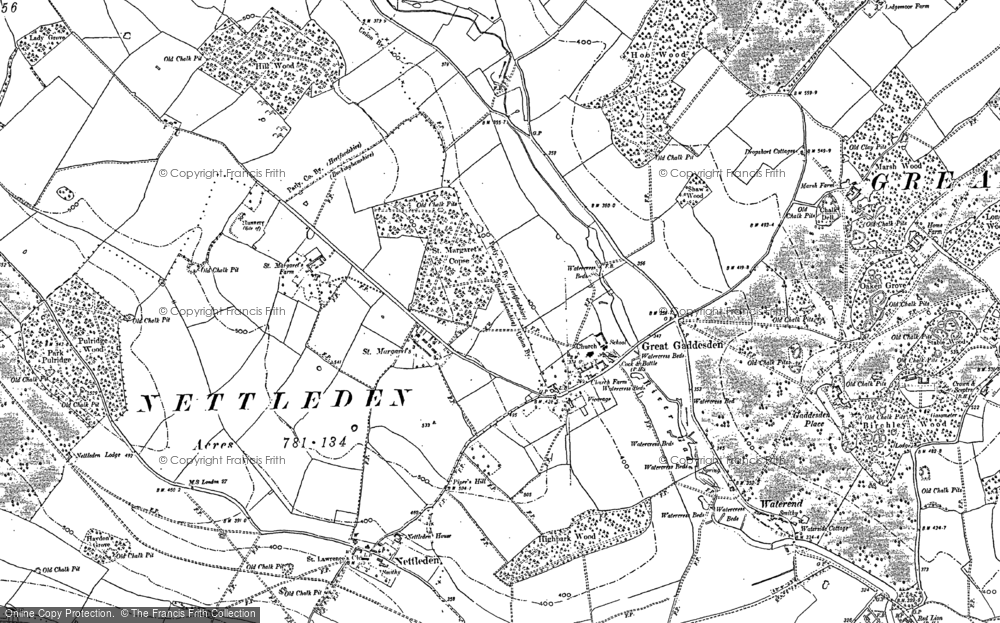 Old Map of Great Gaddesden, 1897 in 1897