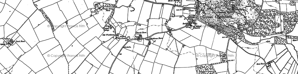 Old map of Great Glemham in 1881