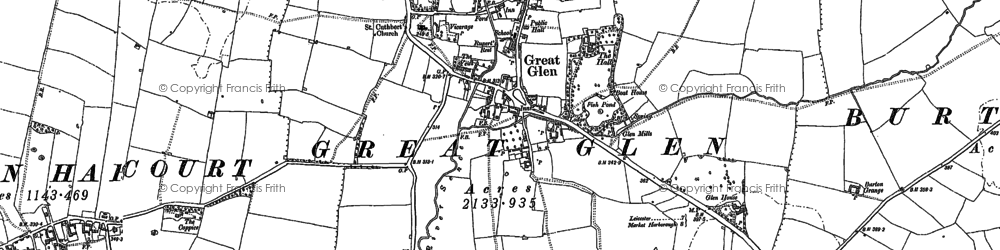 Old map of Great Glen in 1885
