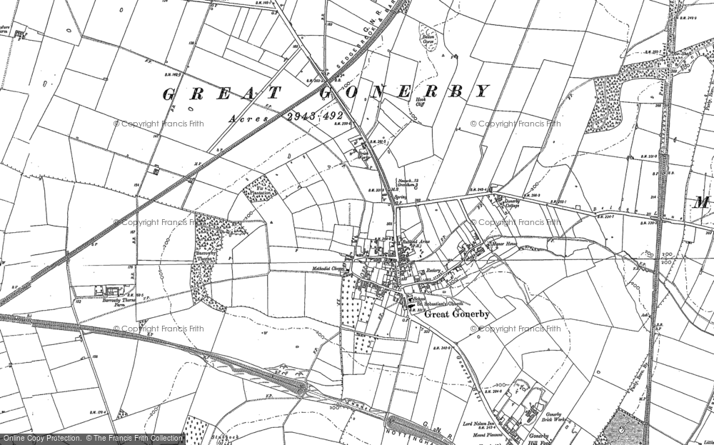 Old Map of Great Gonerby, 1886 - 1887 in 1886