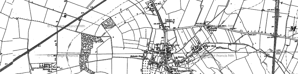 Old map of Great Gonerby in 1886