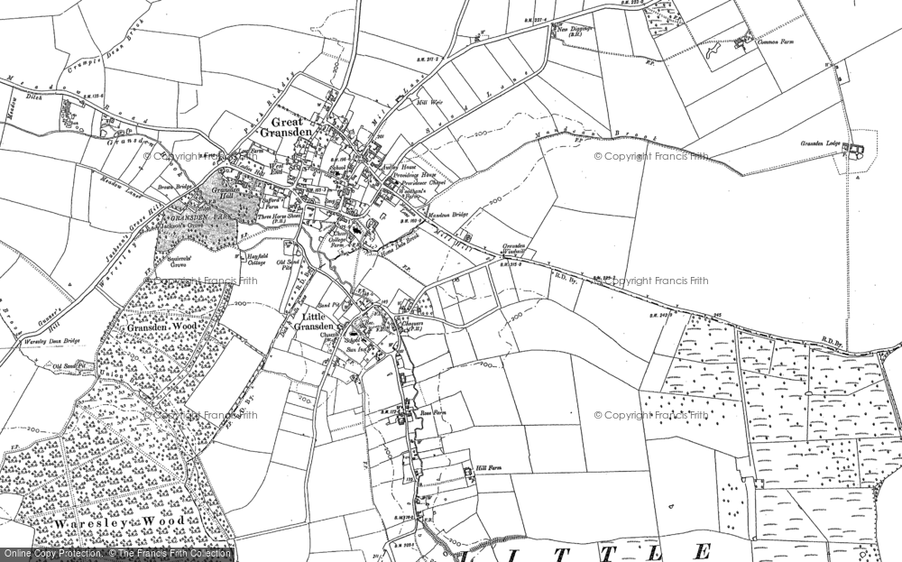 Old Map of Great Gransden, 1900 - 1901 in 1900
