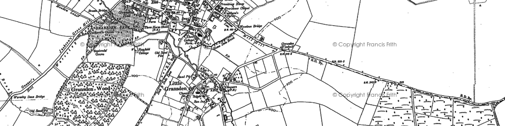Old map of Great Gransden in 1900