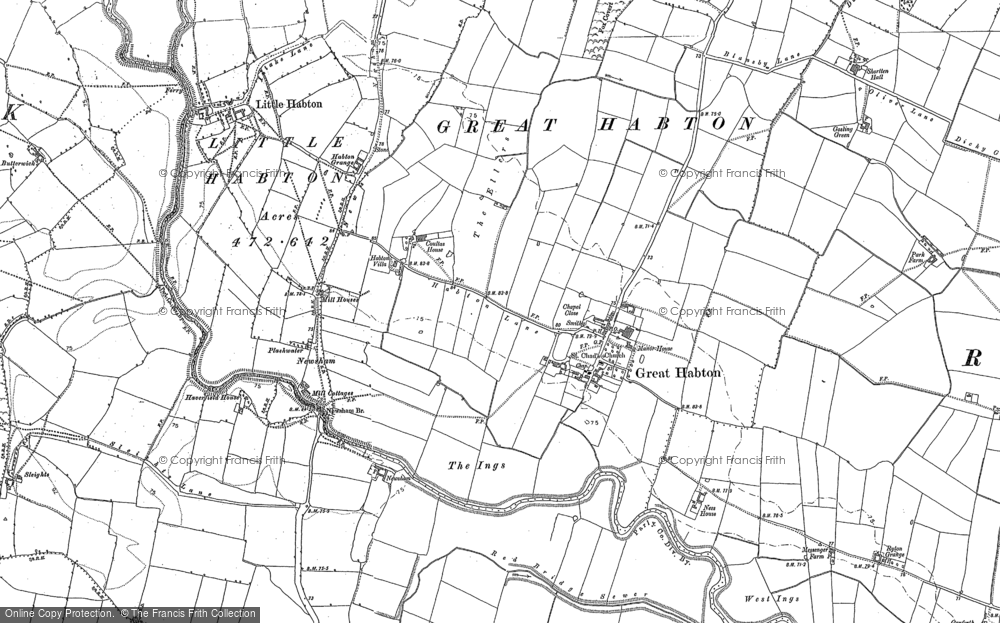 Old Map of Great Habton, 1889 - 1890 in 1889