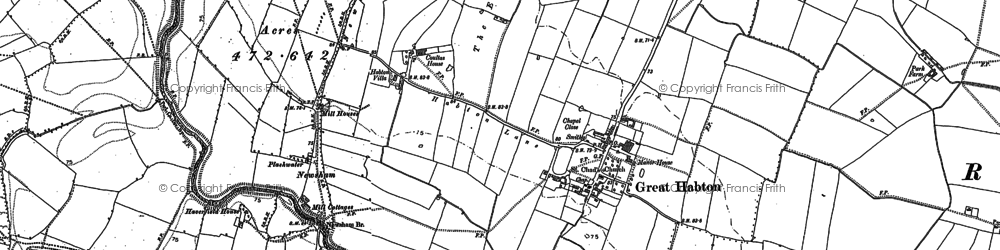 Old map of Great Habton in 1889