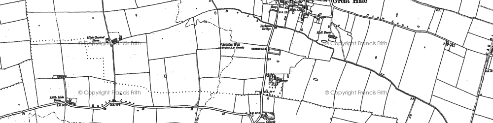 Old map of Great Hale in 1887