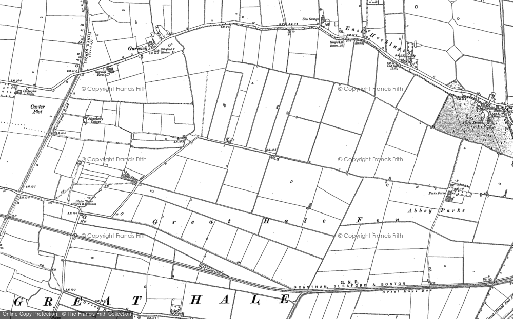 Old Map of Great Hale Fen, 1887 - 1903 in 1887
