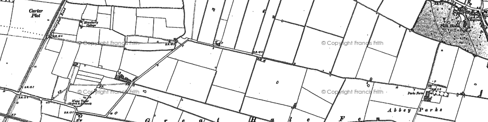 Old map of Great Hale Fen in 1887