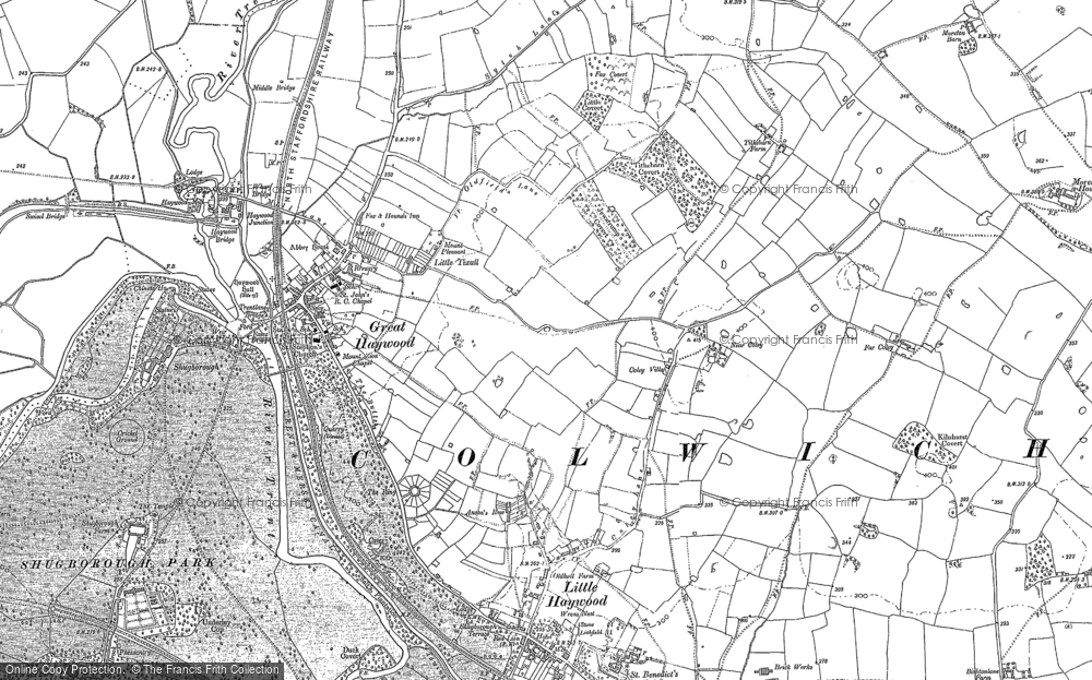 Old Map of Historic Map covering Tolldish in 1881