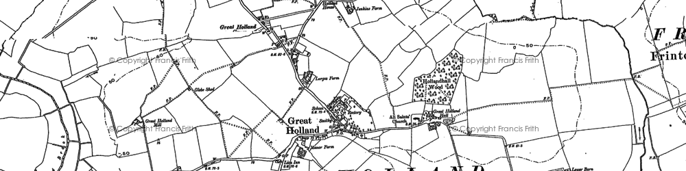 Old map of Great Holland in 1896