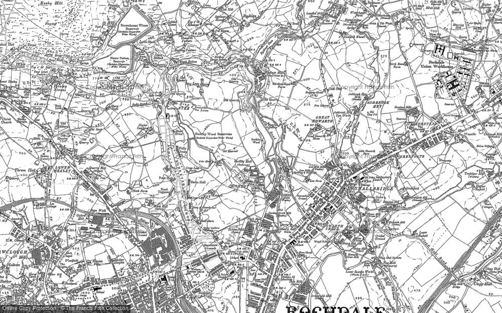 Old Map of Great Howarth, 1890 - 1891 in 1890