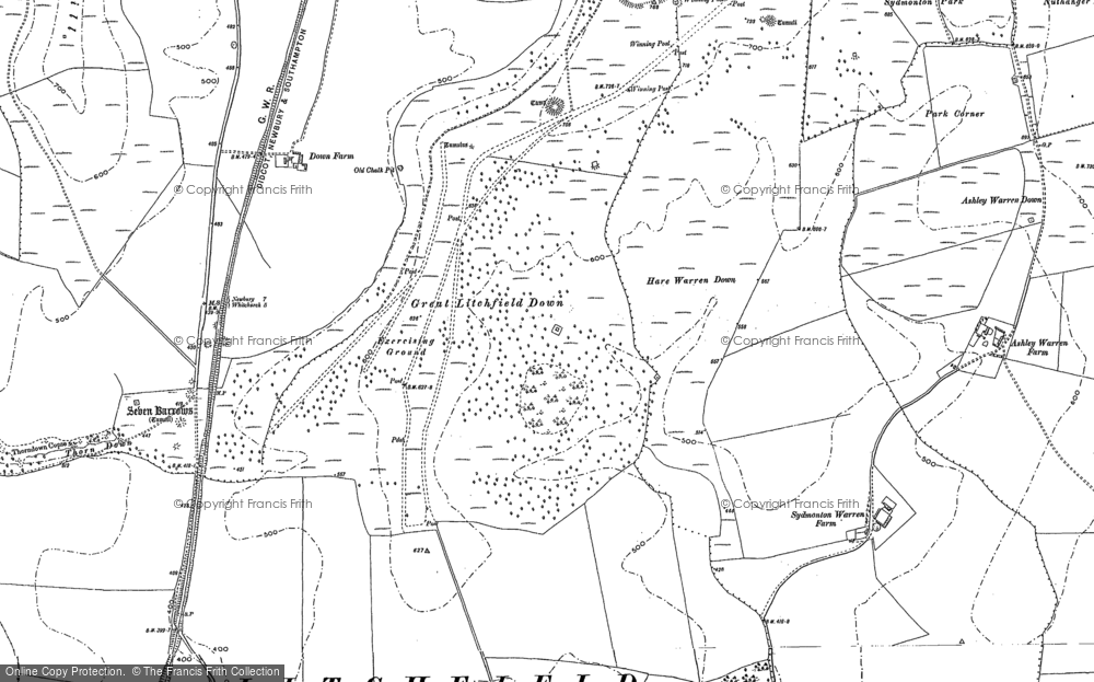 Old Map of Great Litchfield Down, 1894 in 1894
