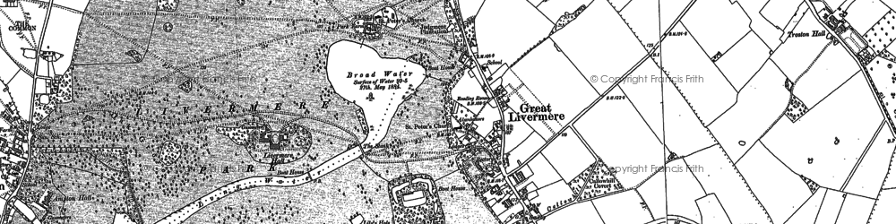 Old map of Great Livermere in 1883